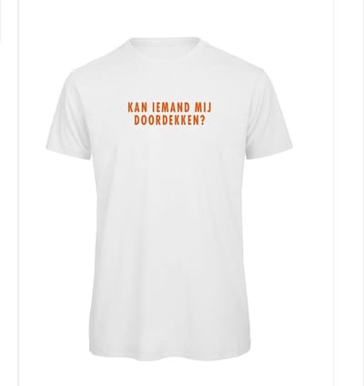 T-shirt wit - Kan iemand mij doordekken? - soBAD.