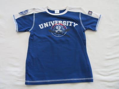 dirkje , jongens ,t-shirt korte mouw , blauw , university , 98 - 3 jaar