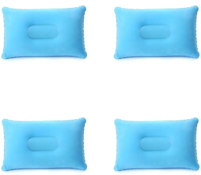 4-pack opblaasbare kussens - Perfect voor kamperen en reizen - Gemaakt van zacht materiaal -Lichtblauw-34*22*5cm