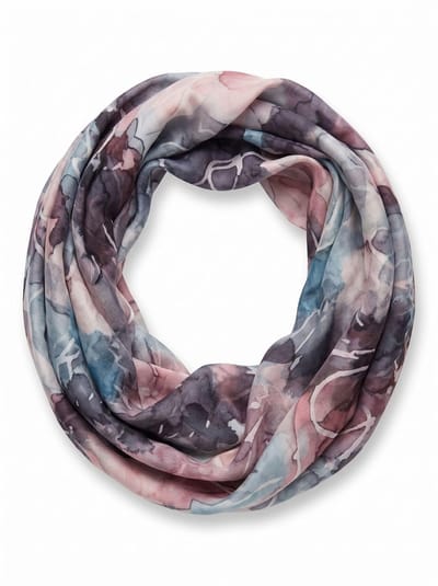 styleBREAKER Dames loopsjaal met aquarelpatroon | lichte colsjaal 83 x 49 cm | zachte viscose | stijlvolle blikvanger voor lente en dagelijks gebruik