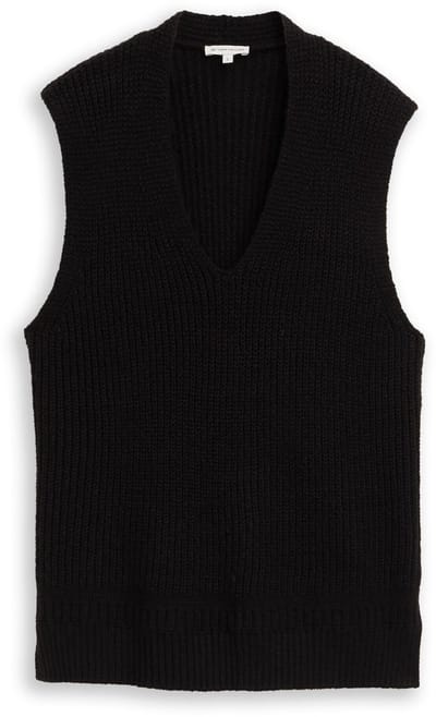 Tom Tailor - V-hals vest - Maat M - deep black