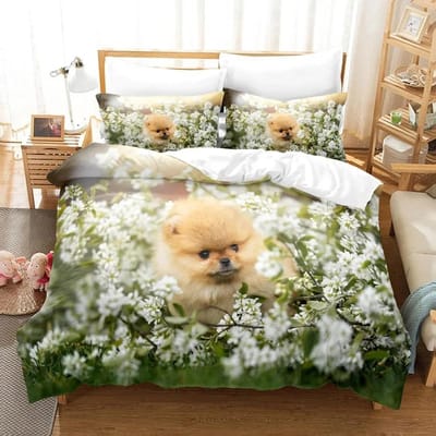 2014 Schattige honden Beddengoed Set Eenpersoons Tweepersoons Volledig Queen King Size Huisdier hond Bed Set Tiener Slaapkamer Dekbedovertrek Sets 3D Print AU Queen(210x210cm)
