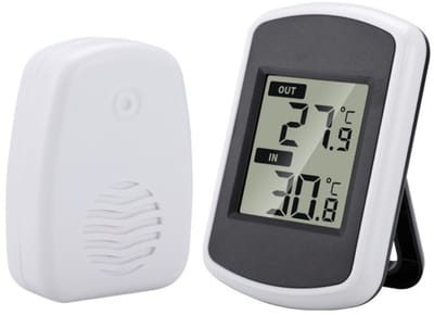 GELLDG Thermometer - Digitale draadloze thermometer - LCD-scherm - Omgevingsmeter - Geschikt voor binnen- en buitentemperatuurmeting