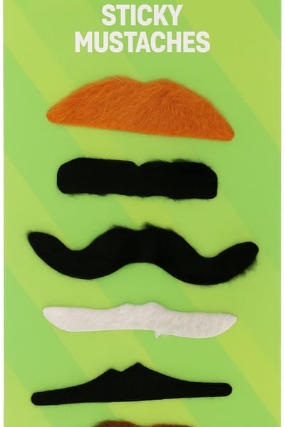 Nepsnorren - 6 Stuks - Diverse kleuren en vormen - Nep snor - Fake Moustache - Plaksnor - Zelfklevend - Carnaval - Verkleedsnor - Valse Snor - Nep Snorren - Fake Snor