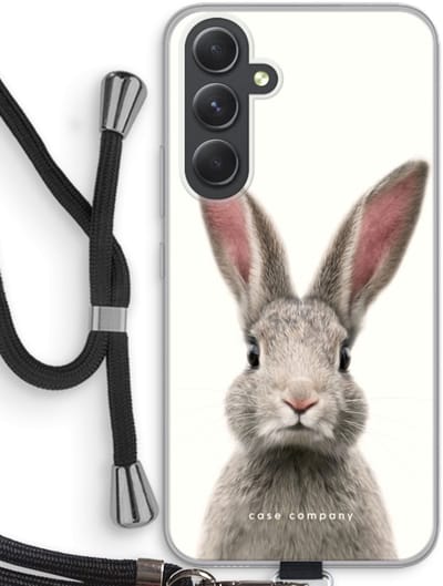 Case Company® - Hoesje met koord geschikt voor Samsung Galaxy A54 hoesje met Koord - Daisy - Telefoonhoesje met Zwart Koord - Bescherming aan alle Kanten en Over de Schermrand