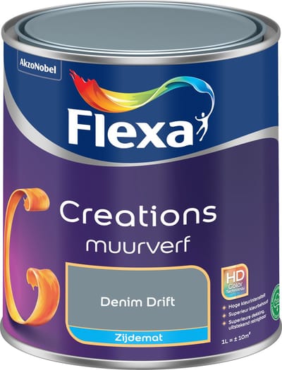Flexa Creations Muurverf - Zijdeglans - Denim Drift - 1l