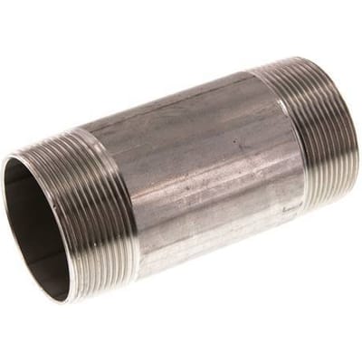 R 2'' RVS Dubbele Pijpnippel 20 Bar DIN 2982 - 120mm - FL2S-M-ST-200R-120L