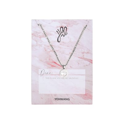 Yehwang - Ketting - Necklace - Heartbeat - Valentijn - Zilverkleurig - Stainless Steel - Verkleurd Niet - Nikkelvrij - Incl Kaart en Envelop