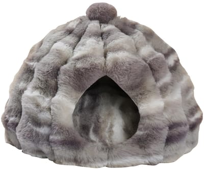 Kattengrot, zacht en warm kattenhuis, hondenbed met afneembaar wasbaar kussen, schattige huisdiertent, comfortabel huisdierennest (XL, grijs)