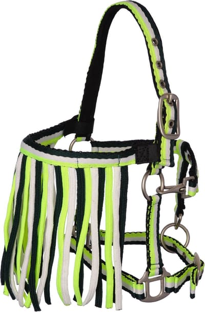 MHS Halster Stripe met touw en vliegenfrontriem Mini Jaarling Geel