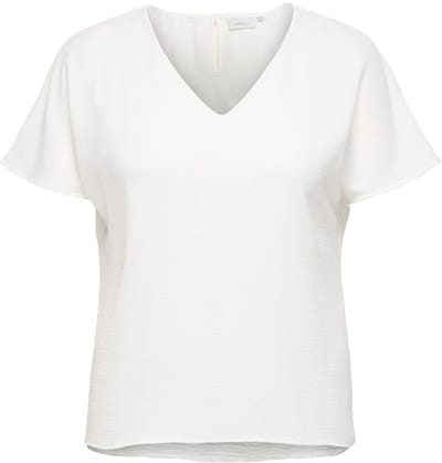 ONLY CARMAKOMA - CARMETTA LIFE V-NECK SS TOP WVN NOOS Dames T-shirt