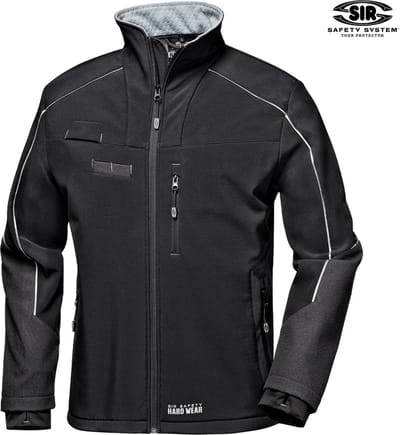 SIR SAFETY SHARK Softshell Werkjas HEREN Veiligheidsjas Zwart - Winddicht - Waterafstotend - Reflecterend