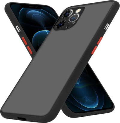 Cadorabo Hoesje geschikt voor Apple iPhone 12 PRO in MATT ZWART - Hybride beschermhoes met TPU siliconen Case Cover binnenkant en matte plastic achterkant