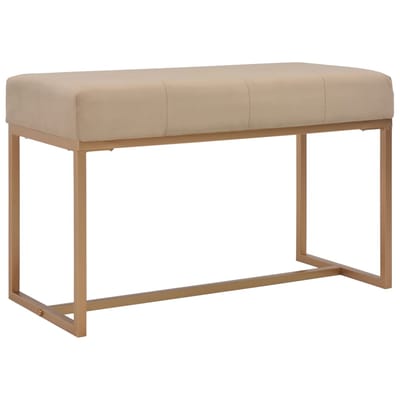 vidaXL - Bankje - 80 - cm - fluweel - beige