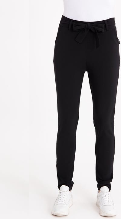 Je m'appelle Travelstof Dames Broek Slim fit Met stretch - Zwart - Maat XS