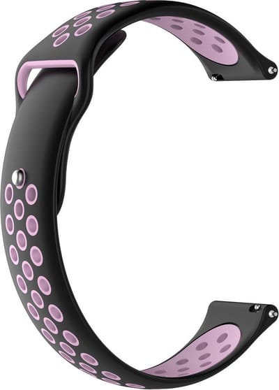 KELERINO. Siliconen horlogebandje - Universeel 22 mm - Zwart / Roze