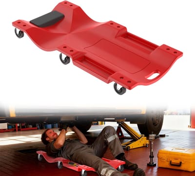 Froadp 2 In 1 Kfz Montageliege 92x43x11,5cm Rollbrett Werkstatt Werkstattliege Bis 150kg Montagerollbrett Mit 6 Beweglichen Rollen, Werkzeugfächern Und Abnehmbarer Kopfstütze Werkstattrollbrett