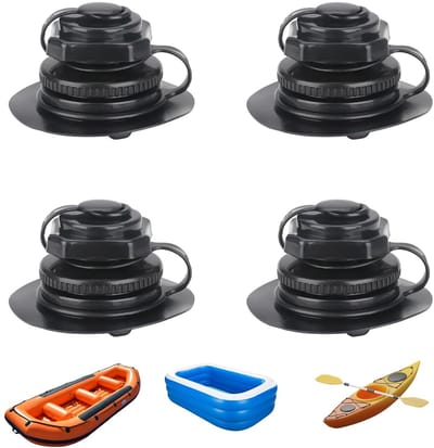 Dailygoods- Luchtventiel 4 Stuks - Opblaasbaar Ventiel met Deksel - Universeel Reserveventiel - 22 mm - Hoogwaardig ABS-Kunststof - Corrosiebestendig - Opblaasventiel