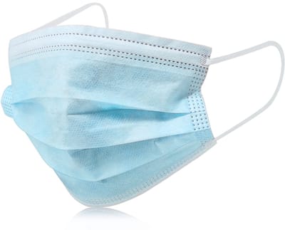 Mondkapjes (niet-medische) - 50 stuks - 3 laags mondmasker - Merk: By Qubix - Kleur: Wit/blauw - Mondkapjes met elastiek!