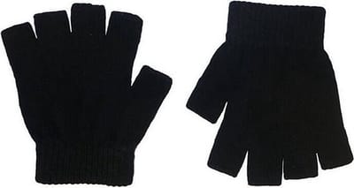 Knaak Vingerloze Handschoenen - One Size - Verkleden - Unisex - Zonder vingertoppen - Zwart
