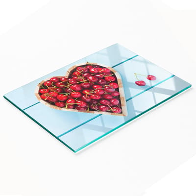 Multifunctionele decoratieve snijplank voor de keuken, gemaakt van gehard kersenhout in hartvorm, 80x52 cm