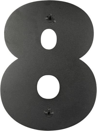 Huisnummer 8 - Nummerbord Huis - Aan Huis - Gepoedercoat Staal - 15 cm Hoog - Zwart