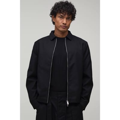 Op Maat Gemaakte Boxy Co-ord Harrington Jas | Black | Size XS