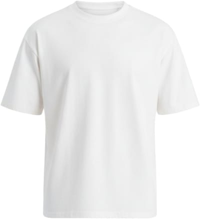 OMBRE T-shirt - Loose Fit - Katoen - Korte Mouw Gebroken Wit XL