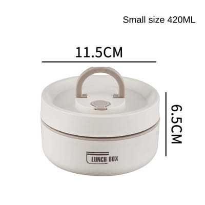 1 Stuk Thermische Lunchbox Draagbaar Lekvrij Lunchcontainer Set Lunchcontainer Set Lekvrije Snack Lunchbox met Lepel Vork white