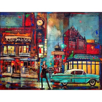 5D DIY Diamond schilderij kleurrijke wereld borduurwerk mozaïek kruissteek strass decoratie 20X30CM blue