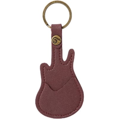1 Pièce Sac en Cuir pour Médiators de Guitare Étui Porte-Médiators Guitare Forme de Guitare Avec Porte-Clés Médiators en Celluloïd Accessoires pour Instruments à Cordes marron