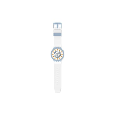 Swatch Aarde Serie Kwarts Uurwerk Schattig Ontwerp Waterdicht Horloge 47 Mm Wit Wijzerplaat Bioceramische Kast Biobased Materiaal Band Mannen horloges SB03N101 Blue Watch Case Orange Watch Dial gray