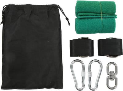 Hangmat Boombanden - Schommel Ophangset - Buiten Ontspannen - 1000 Kg Draagkracht - 2x 144cm Banden - Zwart