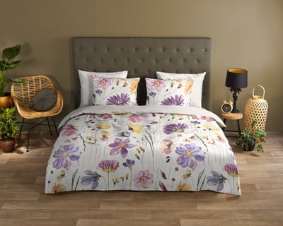 Good Morning dekbedovertrek bloemen - 2 persoons 200x200/220 cm - Multi - 100% Katoen renforc�