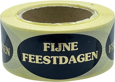 Kerst sticker - 250 stuks - fijne feestdagen - kerstetiket - sluitzegel - goud - chique inpakken