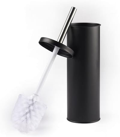 Toiletborstel met houder - Hygiënisch, met deksel, Stevige borstels, Slank ontwerp, Gemakkelijk opbergen