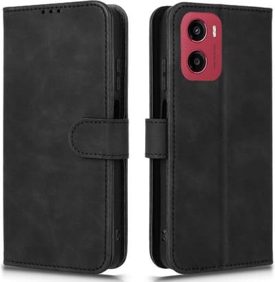 Coverup Hoesje - Geschikt voor Motorola Moto G05 / E15 Hoesje - Coverup Book Case - Zwart