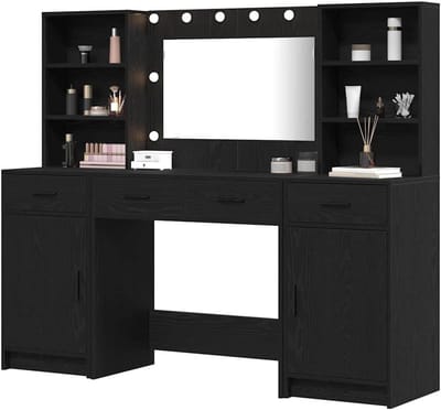 Kaptafel Set - Make-up tafel - Slaapkamer Organisatie - Geïntegreerde LED spiegel - 785 x 41 x 135 cm