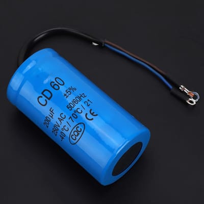 Dailygoods- Motorcondensator 250 V 200 µF - Aanloopcondensator - Bedrijfscondensator - Hittebestendig - Slagvast - Duurzaam - Startcondensator