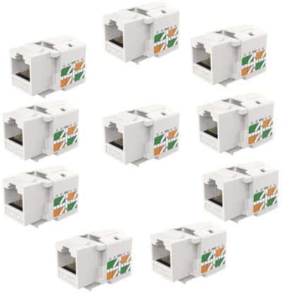 Dailygoody - Ethernet Aansluitingen - Cat6 RJ45 Keystone Jack - Hoogwaardige Kwaliteit - Wit - Netwerkverbinding - 10-Pack - Geschikt voor Thuisgebrui...