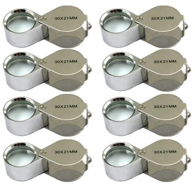 Mini Vergrootglas Set - 8 Stuks 30x Vergroting voor Sieraden en Antiek