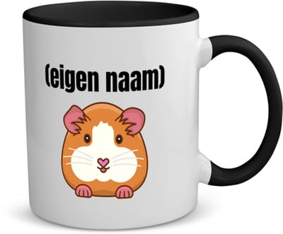 Akyol - hamster met eigen naam koffiemok - theemok - zwart - Hamster - hamster liefhebbers - iemand die houdt van hamsters - verjaardag - cadeau - kado - 350 ML inhoud