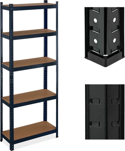 stellingkast - 500 kg - staal - 180 x 70 x 30 cm - 5 planken - schuur - garage - zwart