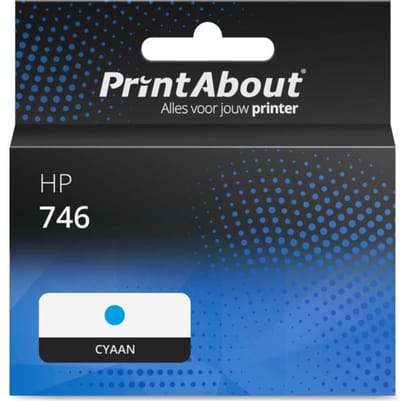 PrintAbout huismerk Inktcartridge 746 (P2V80A) Cyaan Geschikt voor HP