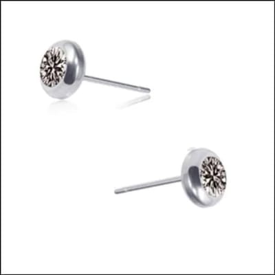 Aramat Jewels | Oorbellen | RVS Ronde Oorbellen met Zirkonia - Diverse Kleuren Studs | Zilverkleur / Grijs / 4mm | | | Staal | Kinderen, Volwassenen | Verkleurd niet