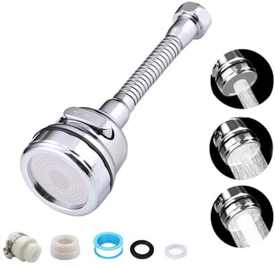 Dailygoods- Keukenkraan 360° Draaibaar - Kraanverlenging - Hoogwaardig ABS/Roestvrij Staal - Eenvoudige Installatie - Geschikt voor Gootsteen/Badkamer - Kraanaccessoire