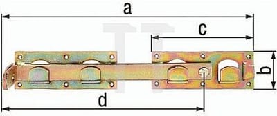 GAH Alberts Dubbele poortoverval L/R bruikbaar 423x70x180x333mm Gat-Ø5mm 12 - 210625