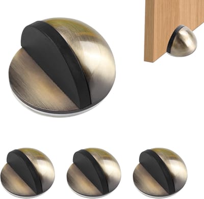 Dailygoods- Deurstoppers 4 Stuks - Zelfklevende Vloerdeurstoppers - Roestvrij Stalen Deurstopper - Muurbeschermer - Geluidsreductie - Stabiele Structuur - Deurstop