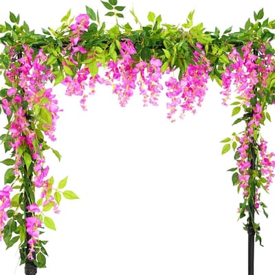Bloemslinger Blauweregen - Kunstbloemen Wijnstok - Huis Decoratie - Onderhoudsvrij Realistisch - 2 Meter - Roze