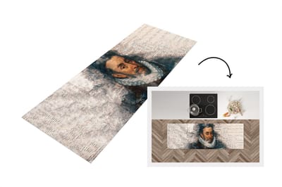 Keukenloper - Loper keuken - Willem van Oranje - Waterverf - Krant - 150x50 cm - Keukenloper vinyl
